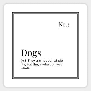 Funny definition art  - Dogs - minimal design - white Magnet